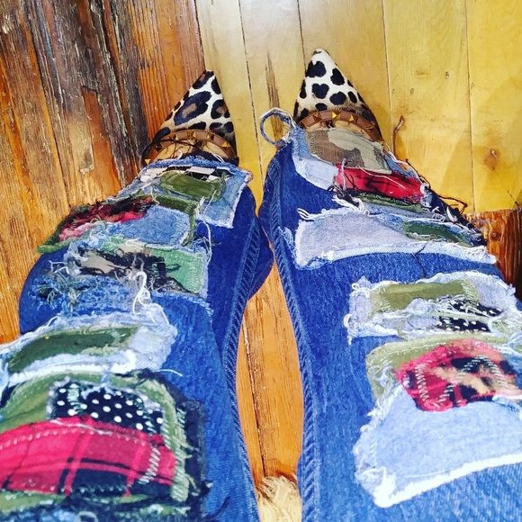 Custom patchwork jeans. All sizes - Picture 7 of 7